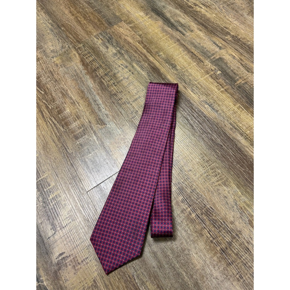 Kuppenheimer Tie Men s Size S Red Silk Patterned‎ Neckwear - Excellent Condition - Picture 6 of 9